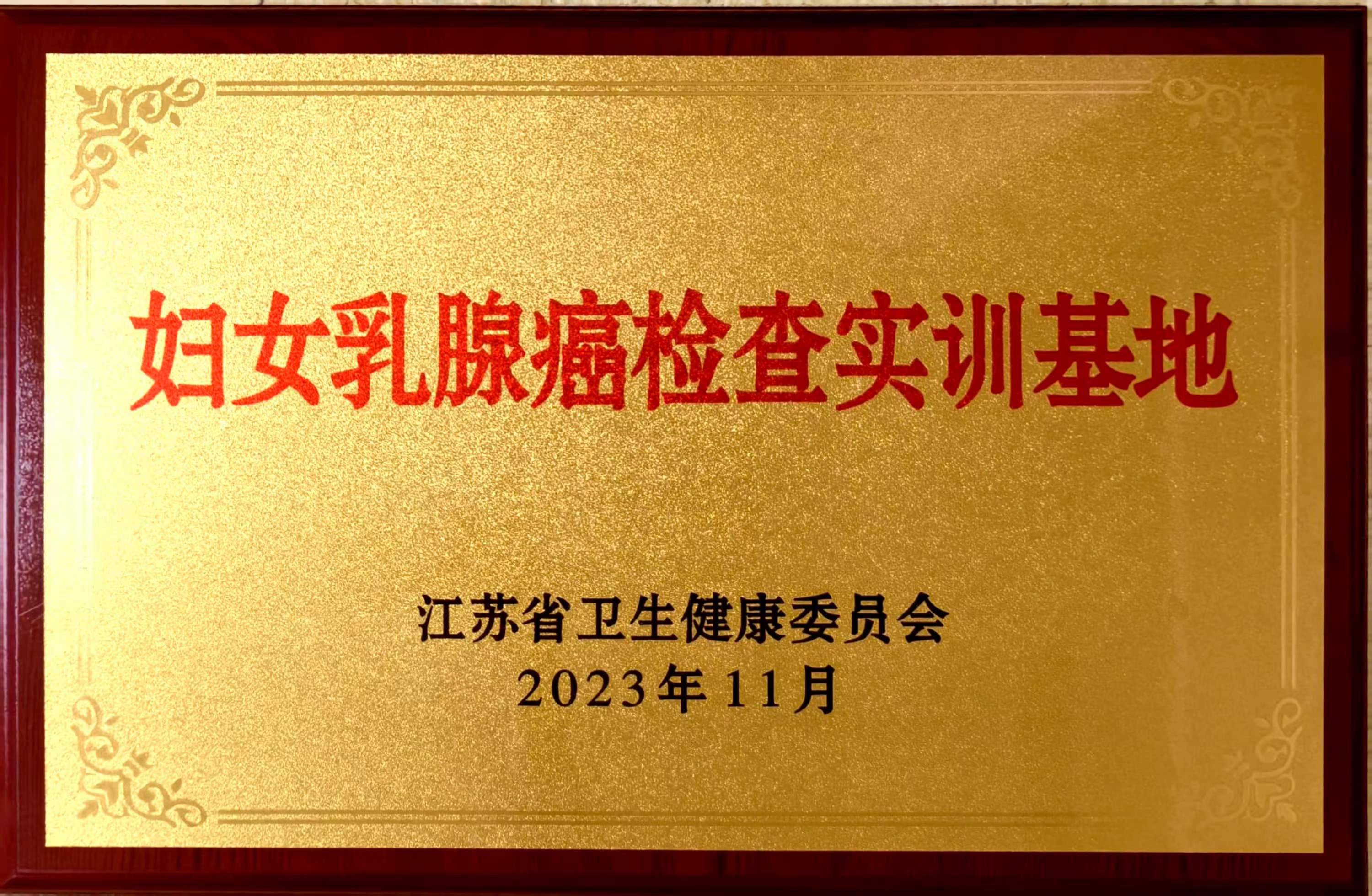 C:\Users\Administrator\Desktop\all\4雜項(xiàng)\其他\醫(yī)院榮譽(yù)\2023年榮譽(yù)獎(jiǎng)牌（獎(jiǎng)狀）照片\婦女乳腺癌檢查實(shí)訓(xùn)基地（2023.11）.jpg